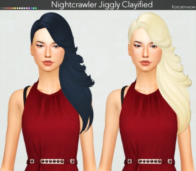 Sims 4 Nightcrawler Jiggly Hair Clayified at KotCatMeow
