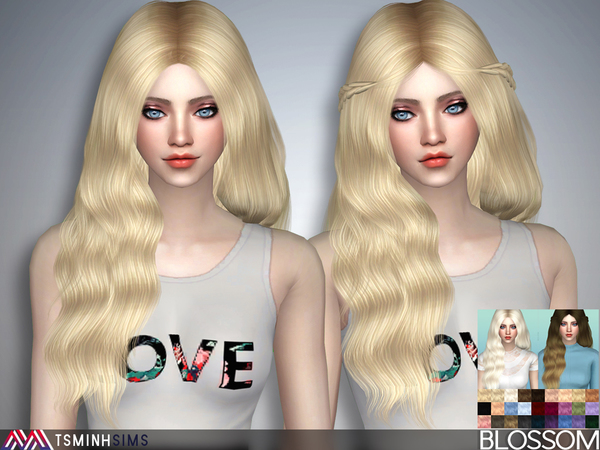 Sims 4 Blossom Hair 37 Set by TsminhSims at TSR