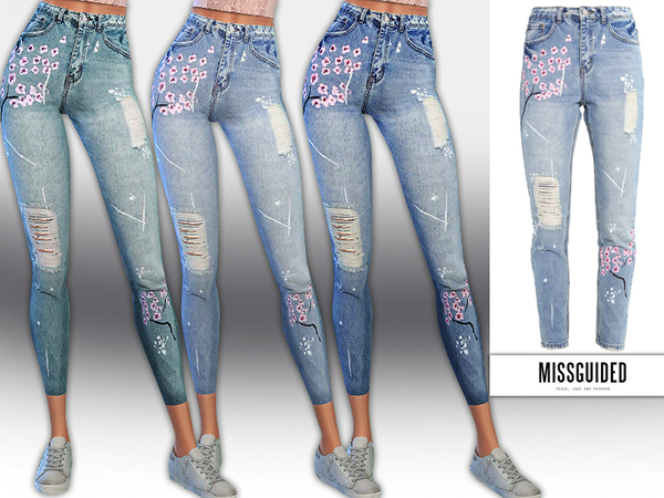 New Style Floral Jeans by Saliwa at TSR » Sims 4 Updates