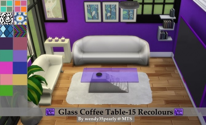 Sims 4 Glass Coffee Table Set by wendy35pearly at Mod The Sims