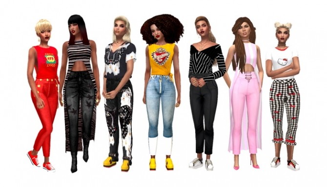 Sims 4 Filling your closet: Tops, Jeans and more at Dreaming 4 Sims