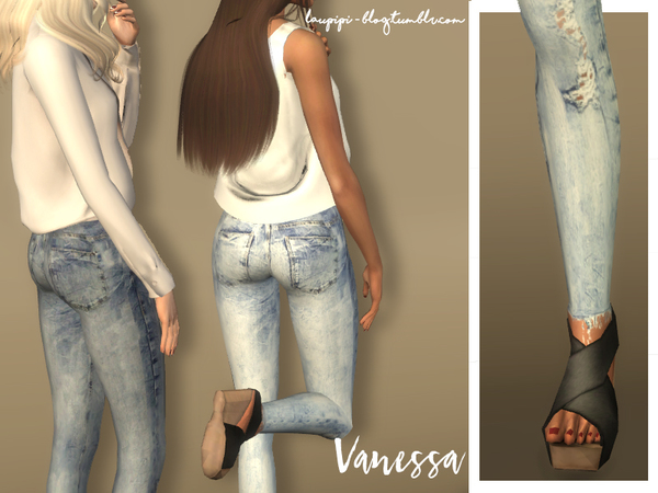 Sims 4 Vanessa jeans by laupipi at TSR