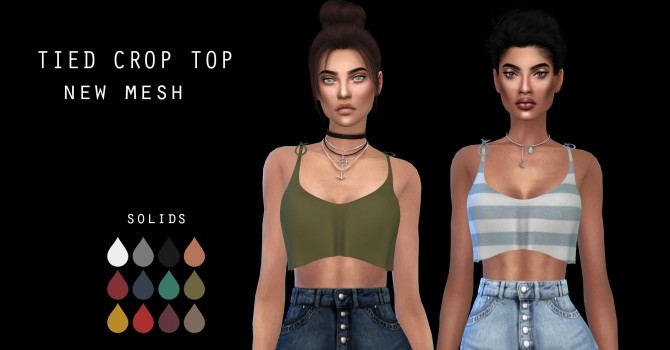 Tied Crop Top at Leo Sims » Sims 4 Updates
