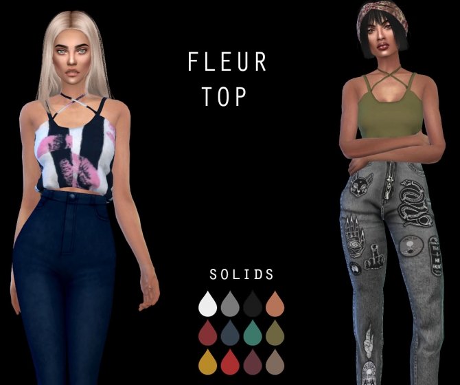 Fleur Top at Leo Sims » Sims 4 Updates