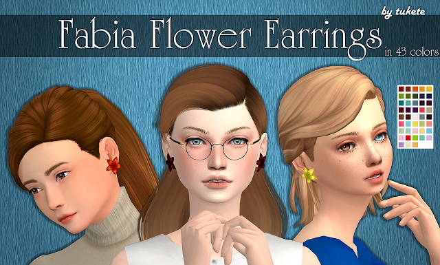 Sims 4 Fabia Flower Earrings at Tukete