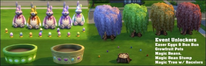 Sims 4 PlantSim Items, Planters, Easter Eggs and Bun Bun Item Unlocker by darkdatatrc at Mod The Sims