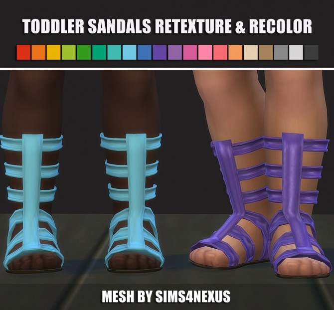 Sims 4 Toddler Sandals Retexture & Recolor at Maimouth Sims4
