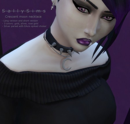 Moon Crescent Necklace by SallySims at Mod The Sims