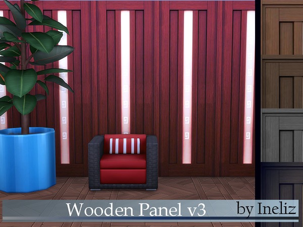 Sims 4 Wooden Panel v3 by Ineliz at TSR