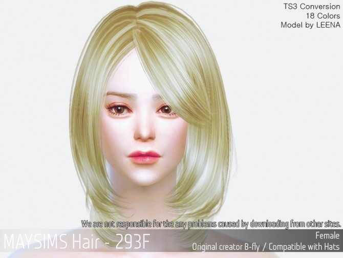 Sims 4 Hair 293F (B fly) at May Sims