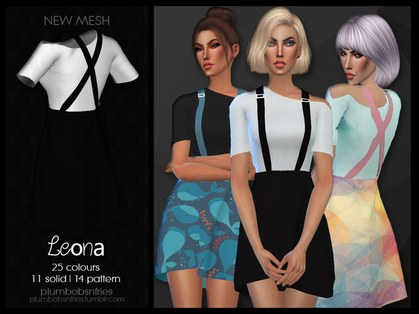 Sims 4 PnF Leona outfit by Plumbobs n Fries at TSR