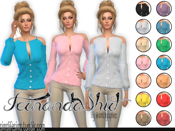 Sims 4 Fernanda Shirt by simtographies at TSR