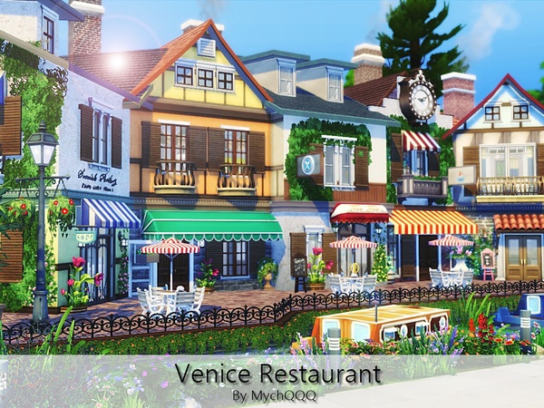Sims 4 Venice Restaurant by MychQQQ at TSR