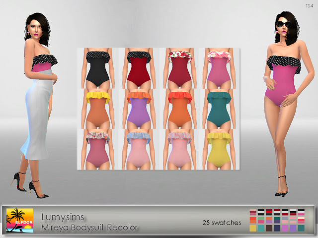 Sims 4 Lumysims Mireya Bodysuit Recolor at Elfdor Sims