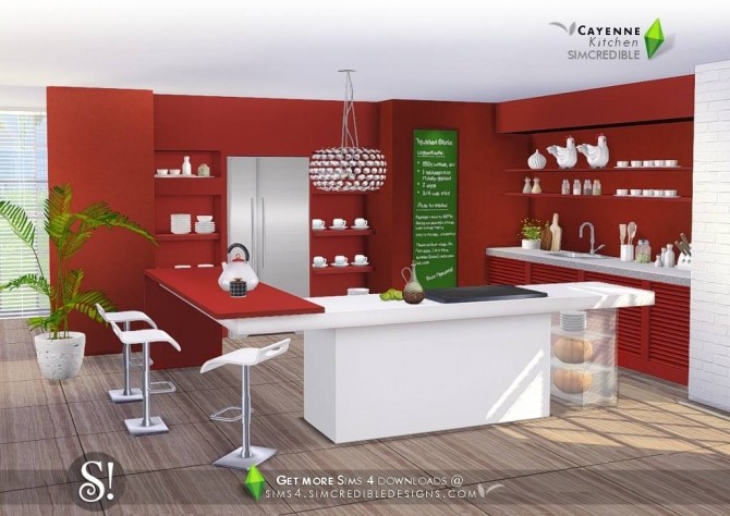 Sims 4 Cayenne kitchen at SIMcredible! Designs 4