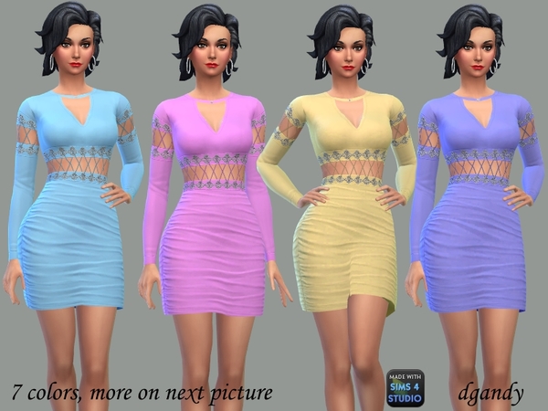 Sims 4 Laced Together dress by dgandy at TSR