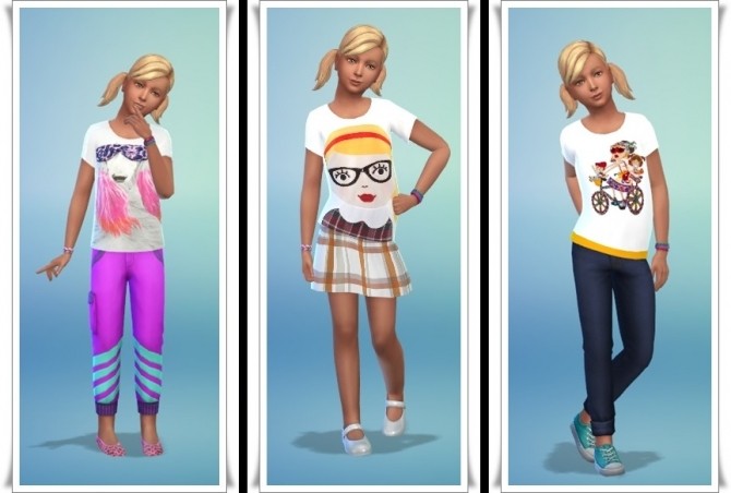 Sims 4 Kids Shirts for Girls at Louisa Creations4Sims