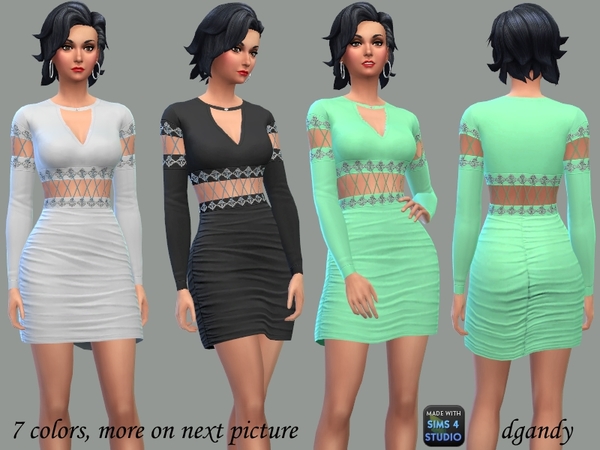 Sims 4 Laced Together dress by dgandy at TSR