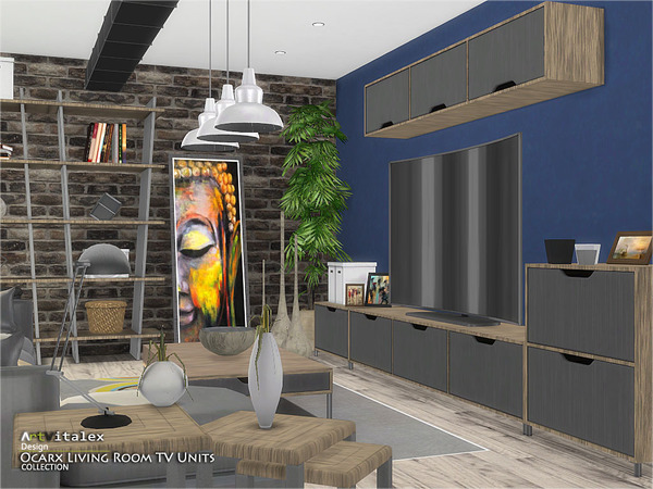 Sims 4 Ocarx Living Room TV Units by ArtVitalex at TSR