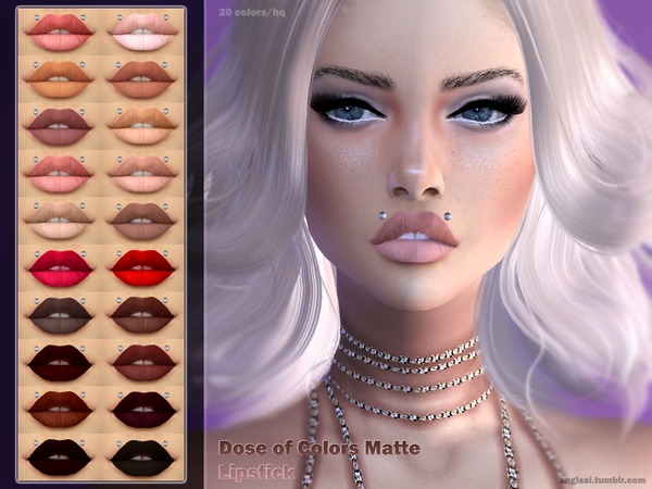 Sims 4 Dose of Colors Matte Lipstick by ANGISSI at TSR