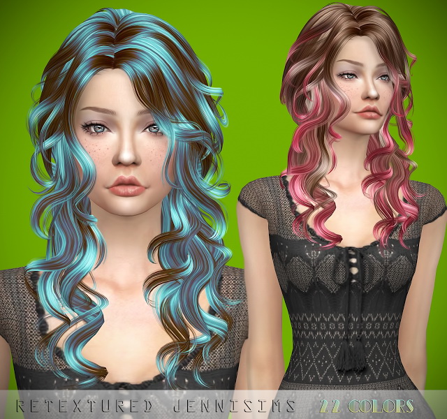 Sims 4 Newsea Pepper Mint Hair retexture at Jenni Sims
