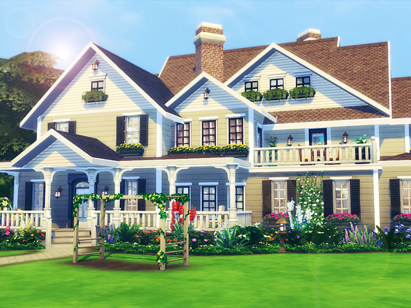 Sims 4 Sunset Avenue house by MychQQQ at TSR