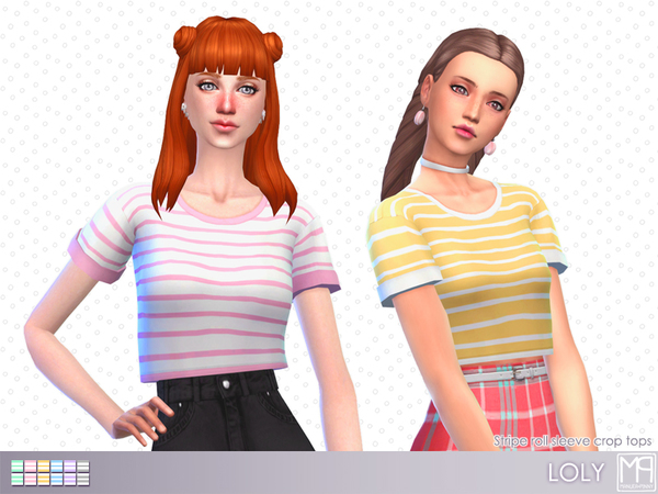Sims 4 manueaPinny Loly crop top by nueajaa at TSR