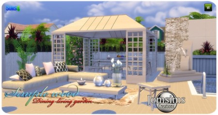 Simple wood dining living garden at Jomsims Creations