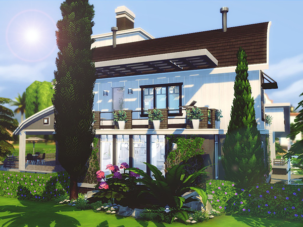 Sims 4 White Pearl house by MychQQQ at TSR