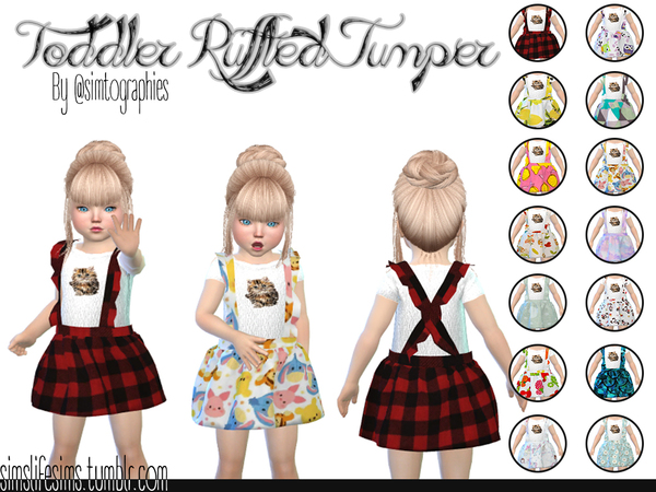 Sims 4 Toddler Ruffled Jumper by simtographies at TSR