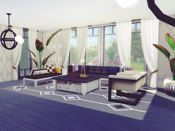 Sims 4 White Pearl house by MychQQQ at TSR