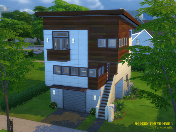 Sims 4 Modern Townhouse 1 by ArchitectTC at TSR
