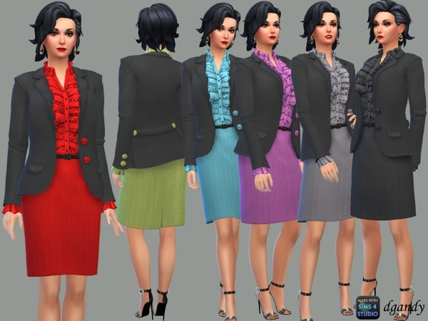 Sims 4 Business Suit with Ruffles by dgandy at TSR