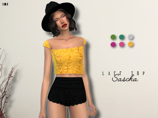 Sims 4 IMF Lace Top Sascha by IzzieMcFire at TSR