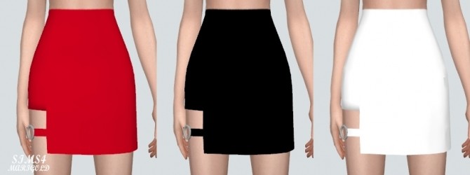 Sims 4 Garter Unbalance Mini skirt at Marigold