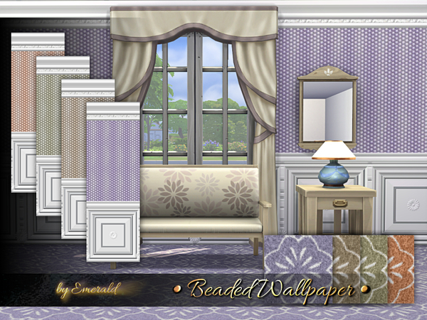 Sims 4 Beaded Wallpaper by emerald at TSR