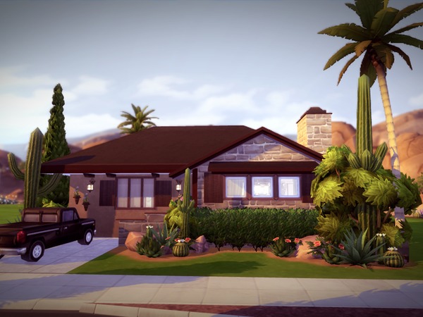 Sims 4 Casa Arizona NO CC by melcastro91 at TSR
