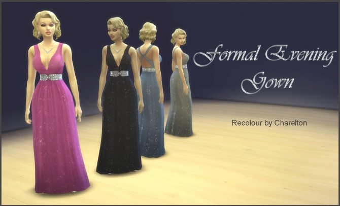 Sims 4 Hot Pink Formal Evening Gown by Charelton at Mod The Sims