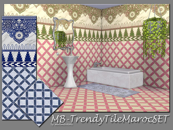 Sims 4 MB Trendy Tile Maroc set by matomibotaki at TSR