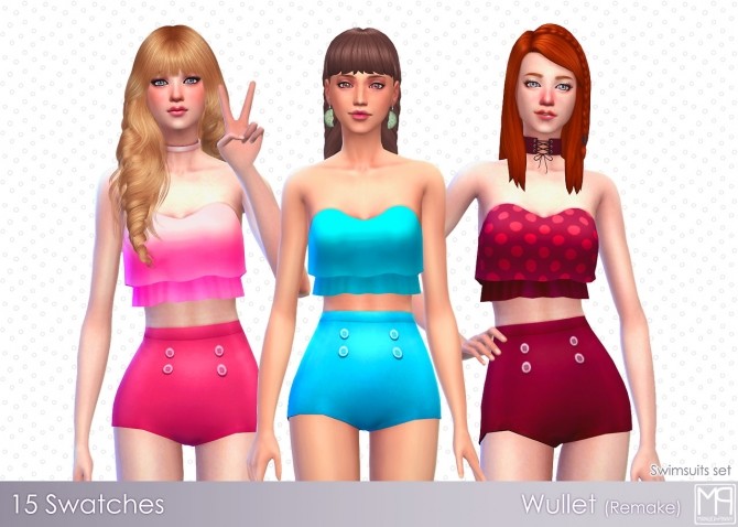 Sims 4 Wullet remake (2017) swimsuit set at manuea Pinny