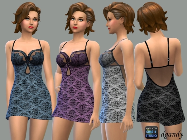 Sims 4 Shortie Nightgown by dgandy at TSR