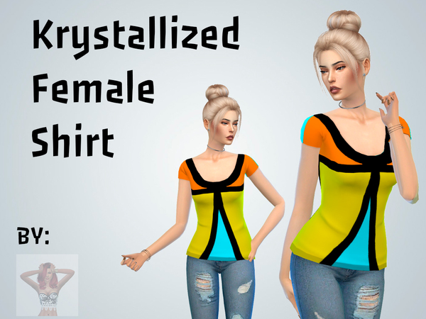 Sims 4 Krystallized Female Shirt by TheGilbertSim at TSR