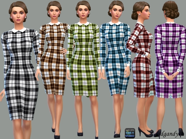 Sims 4 School Marm Dress by dgandy at TSR