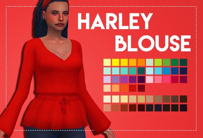 Sims 4 Harley Blouse by Weepingsimmer at SimsWorkshop