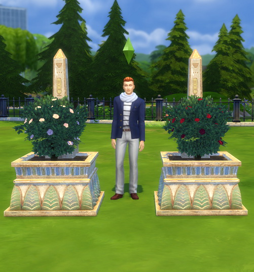 Sims 4 Titan Quest Respawn Fountain Egypt 01 As A Rose Bush Planter by BigUglyHag at SimsWorkshop
