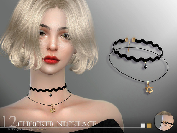 Sims 4 Chocker necklace N12 by S Club LL at TSR