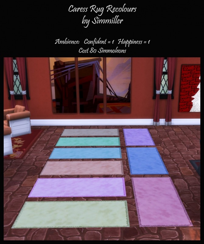Sims 4 Caress Rug Recolours by Simmiller at Mod The Sims