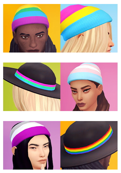 Sims 4 Pride Month beanie and hat recolour at Valhallan