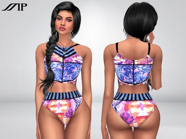 Sims 4 MP High Neck swimsuit by MartyP at TSR