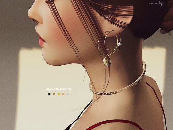 Sims 4 Diana Earrings by serenity cc at TSR
